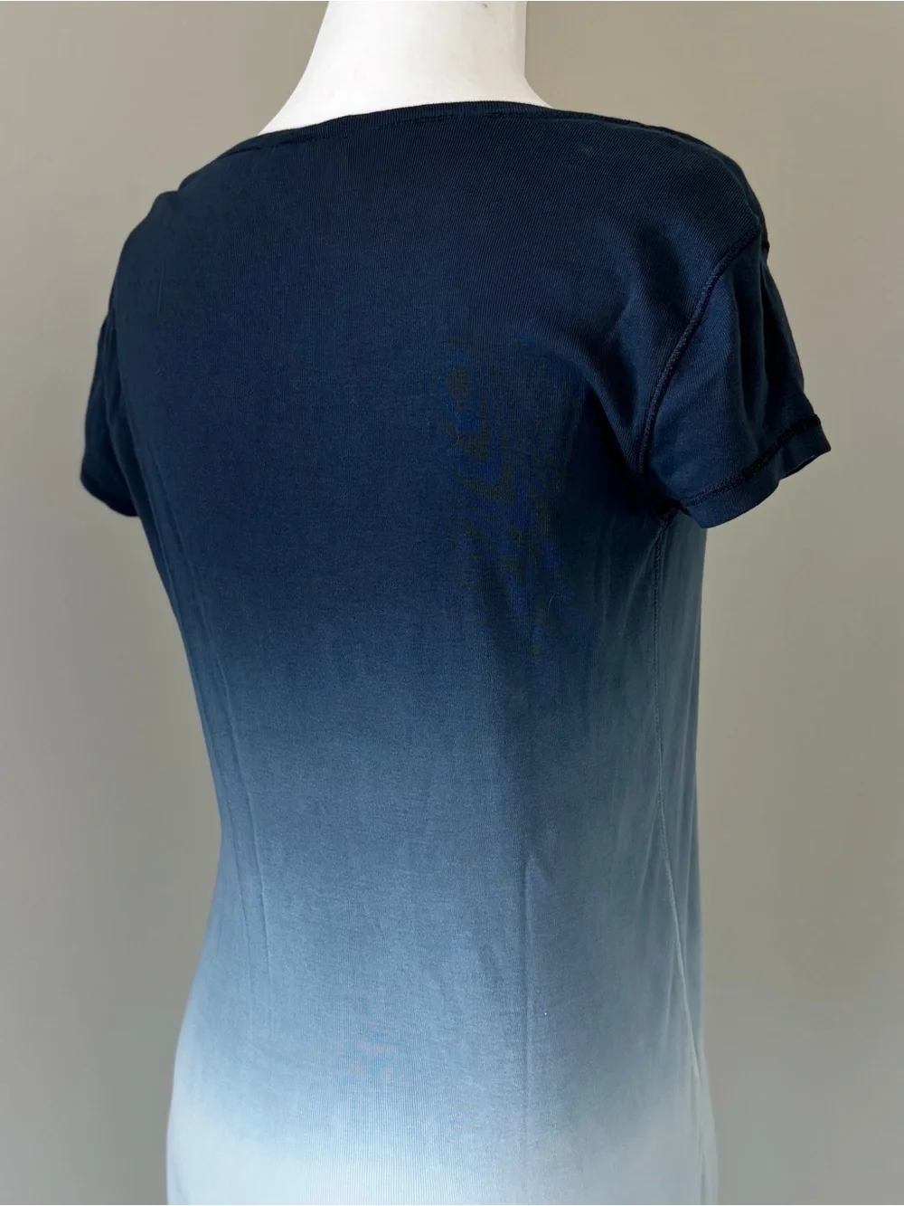 Lauren Ralph Lauren Blue Ombre Lace-Up Cotton Henley T-Shirt